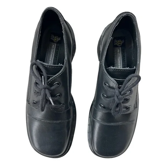 Dr Martens Black Leather Air Cushioned Sole Oxford Shoes Size 5 Chunky Y2K - Picture 2 of 12